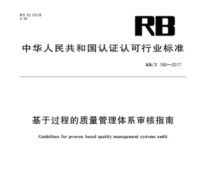 RB／T 180-2017 基于过程的质量管理体系审核指南