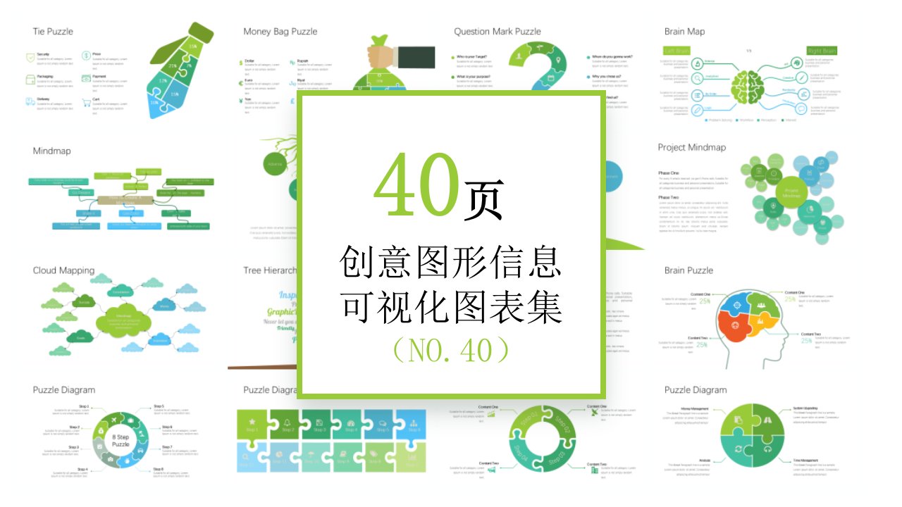 40页 NO.040 创意图形信息可视化PPT图表
