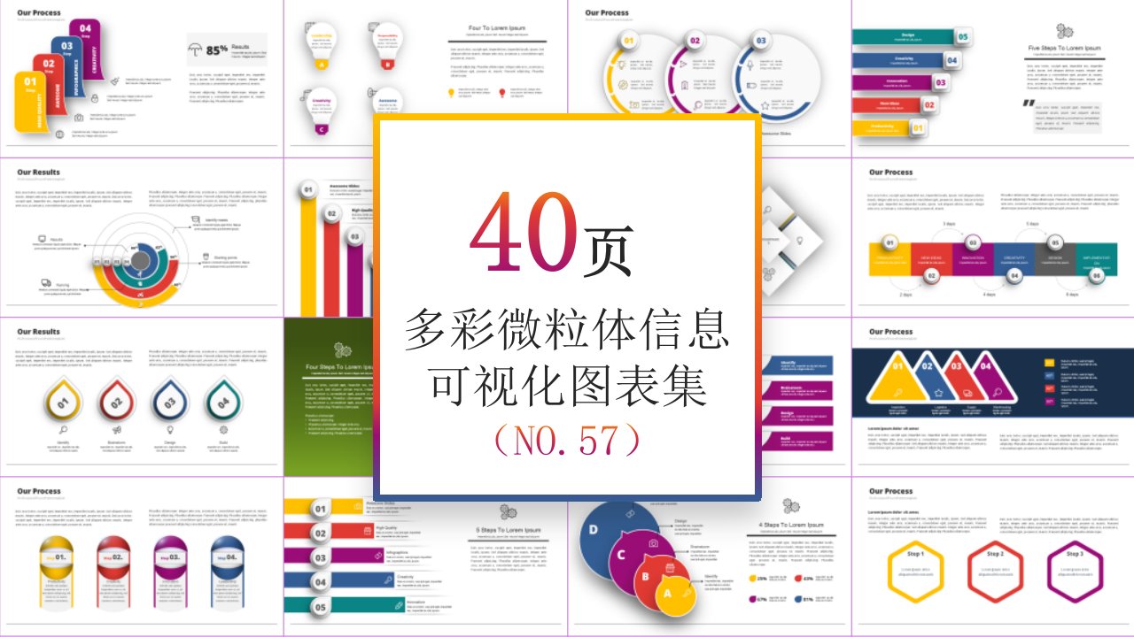 40页 NO.057 多彩微立体 信息可视化PPT图表