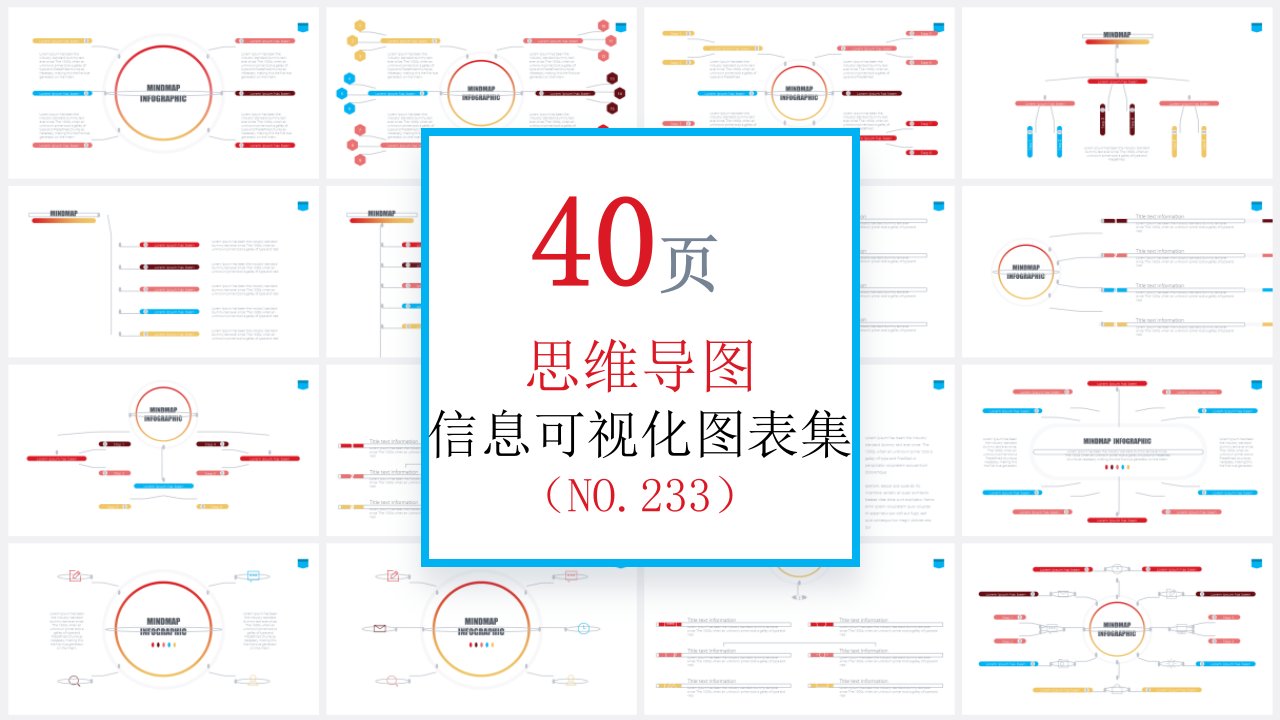 40页 NO.233 思维导图信息可视化PPT图表